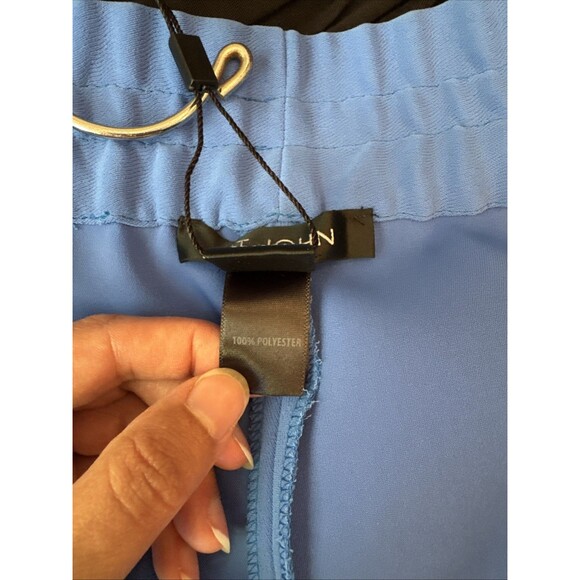 St. John 2pc Long Sleeve Top & Trouser Pants Set Size Large Caspian Blue Casual - Picture 9 of 9